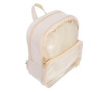 OHPHCALL Stylish Jelly Backpack for Teens Transparent Beige Rucksack with Adjustable Straps Easy-clean Korean Fashion School Bag for Boys