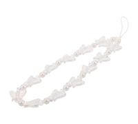 OHPHCALL Sweet Stylish Butterfly Phone Charm Strap with Faux Pearl Beads Versatile and Easy to Use Mobile Phone Hanging Chain for Handbag