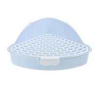 OHPHCALL Triangle Pet Litter Box for Rabbits Guinea Pigs Hamsters and Chinchillas Raised Fence to Prevent Splashing 9.8X7.5X3.9 Inch