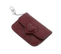 OHPHCALL Ultra-Thin Card Holder Wallet for Women PU Leather with Heart Buckle Dual Compartments for Credit Bank Id Cards Soft Stylish Purse and Secure Use