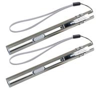 OHPHCALL USB Rechargeable Penlights in Clinical Examinations for Doctors and Nurses with LED Stainless Steel Body 2pcs Small Size and Easy Storage, Push Button On/off