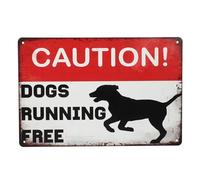 OHPHCALL Vintage Dog Signs with High Visibility Metal Signs Featuring Predrilled Holes for Gate and Yard Décor in Brown Tinplate