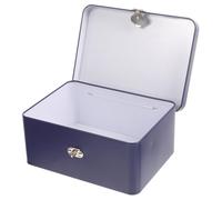 OHPHCALL Vintage Tinplate Lockable Storage Box Small Size with Meteor Shower Pattern, Portable Jewelry and Keepsake Organizer, Home Desk Storage Container with Secure Lock