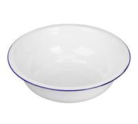 OHPHCALL Vintage White Enamel Mixing Bowl Deep Round Basin for Kitchen | Stain Resistant Enamel Surface, Farmhouse Style, for Pasta, Laundry and Face Washing Use