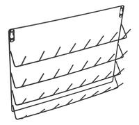 OHPHCALL Wall-mounted Iron Thread Rack with Hooks 32-spool Organizer for Sewing Embroidery Craft Supplies, Wear-resistant Black Metal Thread Holder for Room Storage 15.6x12.2 Inch