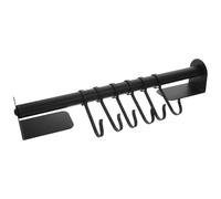 OHPHCALL Wall Mounted Kitchenware Hook Hanger 6-Hook Carbon Steel Rack No Punching Space-Saving Versatile Holder for Kitchen and Living Room Coat and Hats