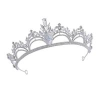 OHPHCALL Wedding Tiara Bridal Headband, Silver Zinc Alloy with Rhinestone Design, Classic Princess Style for Weddings and Anniversaries, Elegant Hair Accessory for Women