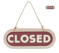 OHPHCALL Wood Open and Close Sign Rustic Hanging Door Sign for Shop Restaurant and Home Decor 9.33 X 7.87 X 3.74 in Wooden Plaque for Business Status Display