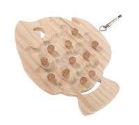 OHPHCALL Wooden Bird Perch Stand with Fish Shaped Platform, Cage Standing Feeding Shelf for Parakeet Lovebird Cockatiel Conure Budgie, Bird Cage Perch and Accessory for Climbing