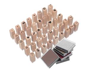 OHPHCALL Wooden Clay Stamps with Vintage Weather Designs for Journaling and Cards Making, Includes Five Colourful Ink Pads for DIY Scrapbooking and Household Project Management