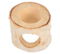 OHPHCALL Wooden Hamster Hideout Tunnel for Small Animals and Pets, Natural Birch Wood Material, Integrated into Glass Container for Hiding and Exploring, Small Animal and Shelter