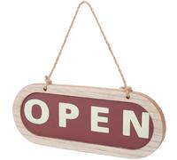 OHPHCALL Wooden Open Close Sign Business Signs Sided with Rope - Light Brown - Rectangular - Coffee Bar Shop Door Window
