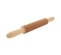 OHPHCALL Wooden Spaghetti Pasta Rolling Pin Engraved Dough Roller with Smooth Edges for Handmade Noodles Pizza Pastry and Bread Baking Kitchen Tool