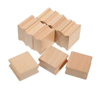 OHPHCALL Wooden Stamper Set 10pcs Scrapbook Supplies Alphabet Stamps Blank Square Wood Seal Fondant Stamp DIY Craft Tool