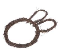 OHPHCALL Woven Rattan Rabbit Hanging Wreath DIY Garland Decorations Coffee Colour Adorable Natural Style Easter Home Festival Circle Pendant Frame Layout Decoration