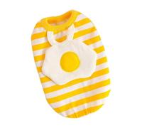 OHPHCALL Yellow Striped Egg Pattern Pet Vest for Dogs, Cotton Material with Easy to Put on Feature, for Jogging and Photo Taking, Adorable Look and Little Dogs