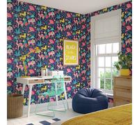 Ohpopsi Samba Safari Ink and Cerise Wallpaper