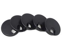 OHPROS Desk Grommet w/Cover for 2.5 Inch Hole. Black Plastic 5 Pack for Cable Management