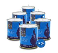 Ohr 1 Day Yahrzeit Candle - 6 Pack - 24 Hour Kosher Yahrtzeit Memorial and Yom Kippur Candle in Tin Cup Holder