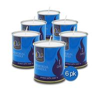 Ohr 1 Day Yahrzeit Candle - 6 Pack - 24 Hour Kosher Yahrtzeit Memorial and Yom Kippur Candle in Tin Cup Holder