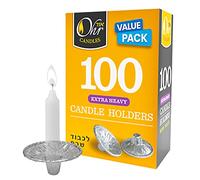 Ohr Candles Extra Heavy Disposable Aluminum Foil Candle Holder, Drip Cup Bobeches - 100 Pack