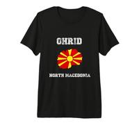 Ohrid North Macedonia Vintage North Macedonia Flag Map Premium T-Shirt