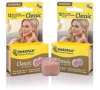 Ohropax 2 Pack of Reusable Wax/Cotton Ear Plugs (24 Plugs Total) with Clear Carrying Case