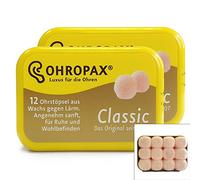 OHROPAX Classic Wax Mouldable Earplugs 2 Packs (24 Pairs)