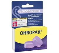 OHROPAX Good Night Earplugs - Pre Ear Plugs Made of Moldable Silicone - Suitable for All Ears and All Sleeping Positions - Sound Insulation Value SNR 23dB - For a Peaceful and Restful Sleep - Pack of