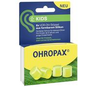 OHROPAX Kids Ear Plugs - Noise Protection for Smaller Ears - Mouldable Silicone Pre Ear Plugs - Sound Insulation Rating SNR 23dB - Ideal for Leisure, Learning and Swimming - Pack of 8