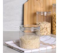 OHS 1 X Storage Jar Round Plastic Food Organiser Tea Coffee Sugar Holder, Small