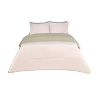 OHS 10.5 Tog King Size Duvet, Reversible Coverless Duvet Soft Warm Microfibre Fabric Comfortable For all Season Washable Bedding Set with Pillowcases, Sage/Natural