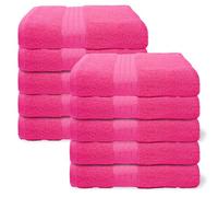 Ohs 10 Pack Of 100% Cotton Bath Sheet, 90 X 150Cm - Bright Pink