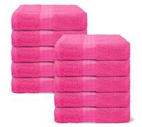 Ohs 10 Pack Of 100% Cotton Bath Towel, 70 X 115Cm - Bright Pink