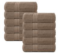 Ohs 10 Pack Of 100% Cotton Bath Towel, 70 X 115Cm - Mocha