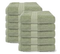 Ohs 10 Pack Of 100% Cotton Bath Towel, 70 X 115Cm - Sage Green