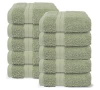 OHS 10 Pack of 100% Cotton Bathroom Hand Towel in Pale Green OHS Pale Green