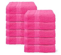 Ohs 10 Pack Of 100% Cotton Hand Towel, 50 X 80Cm - Bright Pink