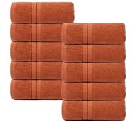 Ohs 10 Pack Of 100% Cotton Hand Towel, 50 X 80Cm - Burnt Orange