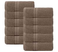 Ohs 10 Pack Of 100% Cotton Hand Towel, 50 X 80Cm - Mocha