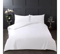 Ohs 100% Cotton Duvet Cover With Pillow Case Bedding Set, White - Single