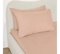OHS 100% Cotton Fitted Sheets Deep Bed Sheets Fitted, Natural - King | Elasticated Fit Stays Secure All Night Soft Everyday Fabric Coordinates with Matching Pillowcases Fits King Mattresses