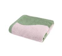 OHS 100% Cotton Wavy Hand Towels for Bathroom 50 x 80cm 1 Piece, Pink/Green | Super Absorbent Quick Drying Hand Towel Hotel Spa Quality Gym Use Decorative Ultra Soft Feel Towel
