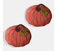 OHS 13 Inch Melamine Pumpkin Plates Autumn Serving Platters 2 Pack, Rust