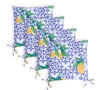 OHS 2/4 Pack Seat Pads Water Resistant Garden Chairs Cover Outdoor Cushions in Bright Yellow | Size: 40 cm x 40 cm OHS Bright Yellow 40 cm x 40 cm