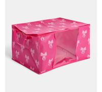 OHS 2 Pack 90.3L Clothes Storage Bags Large Under Bed Storage,Hot Pink Bows