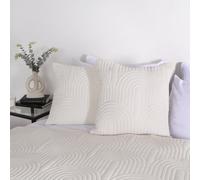 Ohs 2 Pack Arches Pinsonic Cushion Covers, Cream - 45 X 45Cm