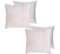 OHS 2 Pack Arches Pinsonic Filled Cushion Covers in Cream | Size: 45 cm x 45 cm OHS Cream 45 cm x 45 cm