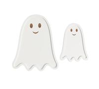 OHS 2 Pack Bamboo Wooden Serving Boards Halloween Ghost Cheese Board, White | Halloween Decorations Charcuterie Board Serving Platter Housewarming Chopping Board Food Serving Tray for Kitchen Décor