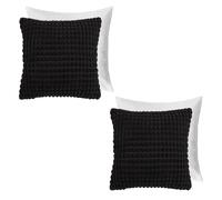 OHS 2 Pack Bobble Filled Cushion Covers Home Decor Set in Black | Size: 45 cm x 45 cm OHS Black 45 cm x 45 cm
